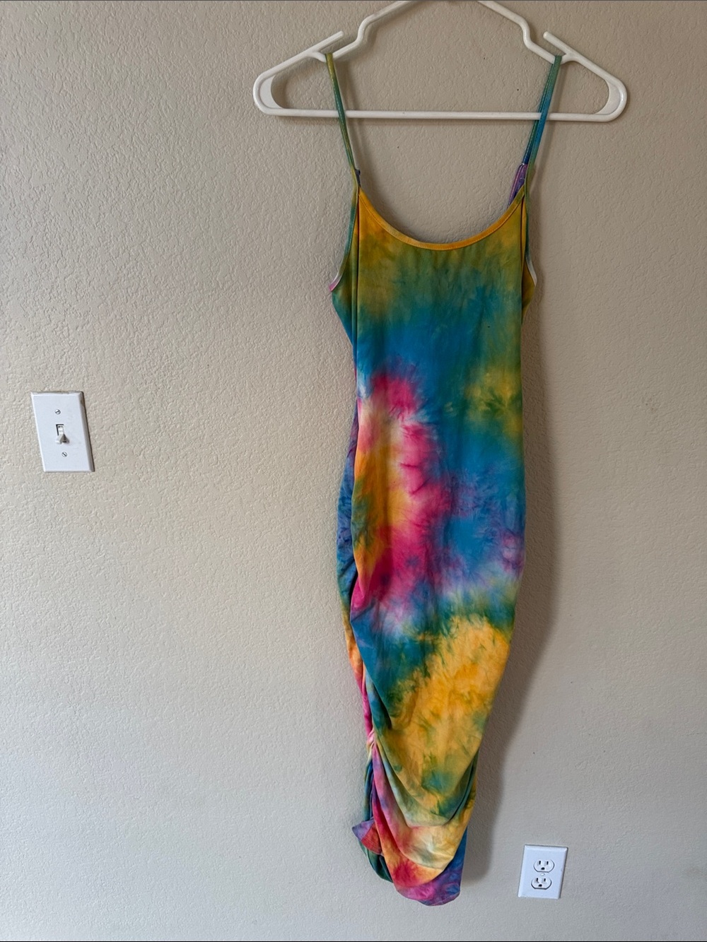 Tie-Dye Spaghetti Strap Maxi Dress - Multicolor